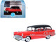 1954 Buick Century Estate Wagon Matador Red and Carlsbad Black with Red Interior 1/87 (HO) Scale Diecast Model Car Oxford Diecast 87BCE54004