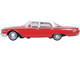 1960 Ford Fairlane Sedan 500 Monte Carlo Red with Corinthian White Top and Interior 1/87 (HO) Scale Diecast Model Car Oxford Diecast 87FF60001