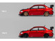 Mitsubishi Lancer Evolution IX RHD Right Hand Drive Red Metallic with Carbon Hood and Top with Extra Wheels 1/64 Diecast Model Car CM Models CM64-EVOIX-24CARBON