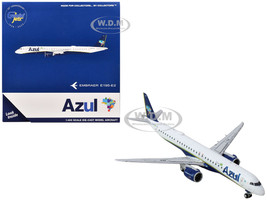 Embraer E195 E2 Commercial Aircraft Azul Brazilian Airlines PS AEH White with Blue Tail 1/400 Diecast Model Airplane GeminiJets GJ2199