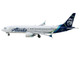 Boeing 737 MAX 8 Commercial Aircraft Alaska Airlines N801AK White with Blue Tail 1/400 Diecast Model Airplane GeminiJets GJ2273