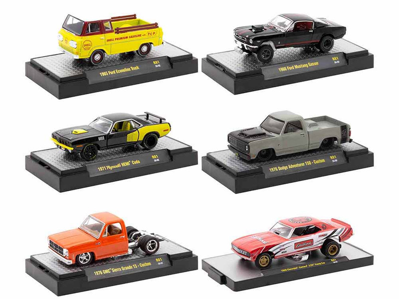 Auto Meets Set of 6 Cars IN DISPLAY CASES Release 81 Limited Edition 1/64 Diecast Model Cars M2 Machines 32600-81