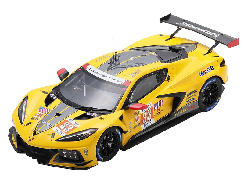 Chevrolet Corvette C8 R #33 Nicky Catsburg Ben Keating Nicolas Varrone Corvette Racing LMGTE Am Class Winner 24 Hours of Le Mans 2023 with Acrylic Display Case 1/18 Model Car Spark 18S928