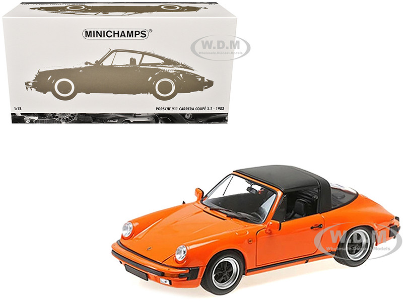 1983 Porsche 911 Carrera Targa 3 2 Orange 1/18 Diecast Model Car Minichamps 100063064