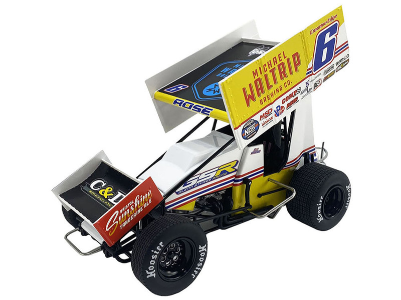 Winged Sprint Car #6 Bill Rose Michael Waltrip Brewing Co Glenn Styres Racing World of Outlaws 2024 1/18 Diecast Model Car ACME A1824014