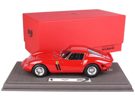 1962 Ferrari 250 GTO Rosso Red with DISPLAY CASE Limited Edition to 300 pieces Worldwide 1/18 Model Car BBR BBR1807C