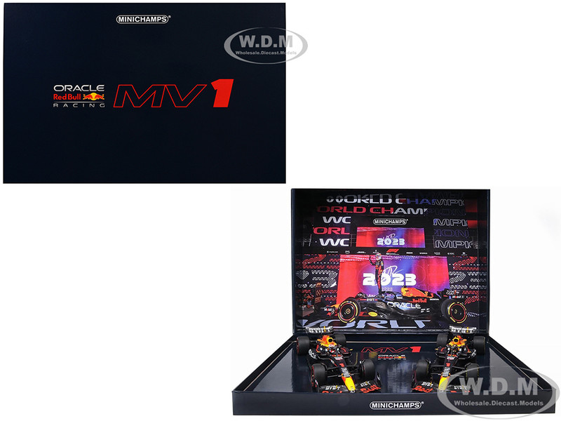 Red Bull Racing RB19 #1 Max Verstappen Oracle F1 Formula One Qatar GP 2023 Set of 2 Cars Limited Edition to 499 pieces Worldwide 1/18 Diecast Model Cars Minichamps 112231801