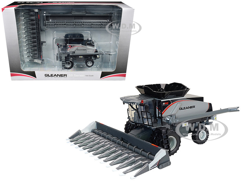 Gleaner S96 Combine with Grain Head and 12 Row Corn Head Gray 1/64 Diecast Model SpecCast SCT956