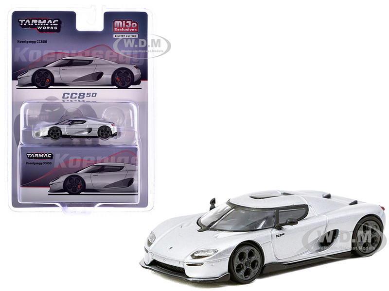 Koenigsegg CC850 Silver Metallic Global64 Series 1/64 Diecast Model Tarmac Works T64G-TL051-SL