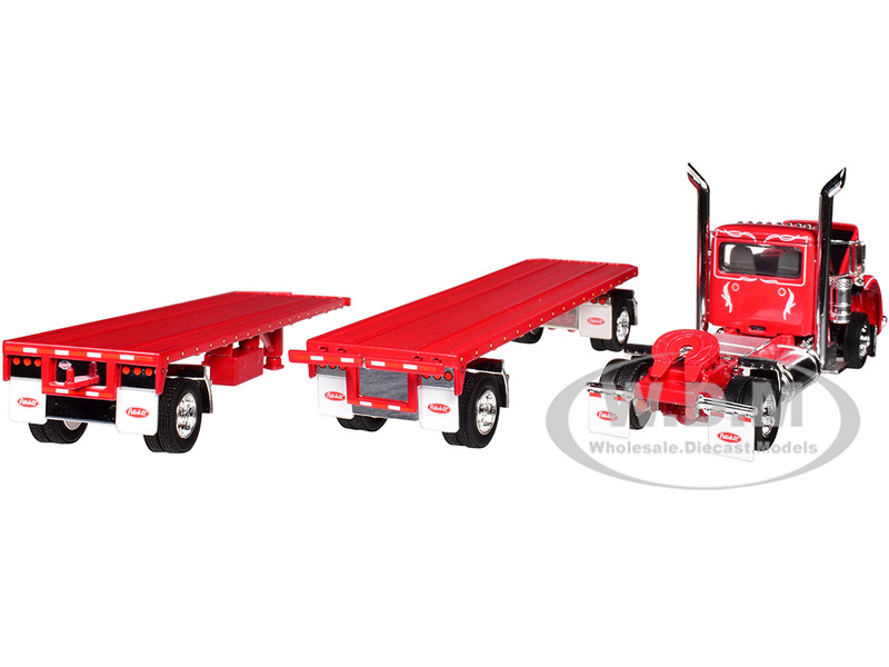 Peterbilt 389 Day Cab with Utility Dual 28.5' Flatbed