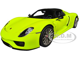 Porsche 918 Spyder Weissach Package Acid Green 1/18 Model Car Autoart 77921