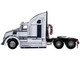 Model Kit Western Star 5700XE Phantom Truck White with Blue Stripes Challenging Difficulty Steel Model Metal Earth MMS177