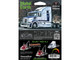 Model Kit Western Star 5700XE Phantom Truck White with Blue Stripes Challenging Difficulty Steel Model Metal Earth MMS177