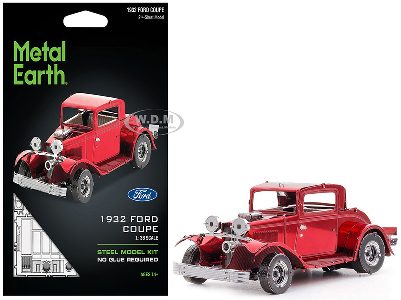 Model Kit 1932 Ford Coupe Red Moderate Difficulty Steel Model Metal Earth MMS198
