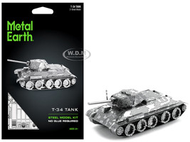 Model Kit Soviet T 34 Tank Moderate Difficulty Steel Model Metal Earth MMS201