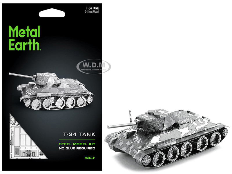 Model Kit Soviet T 34 Tank Moderate Difficulty Steel Model Metal Earth MMS201