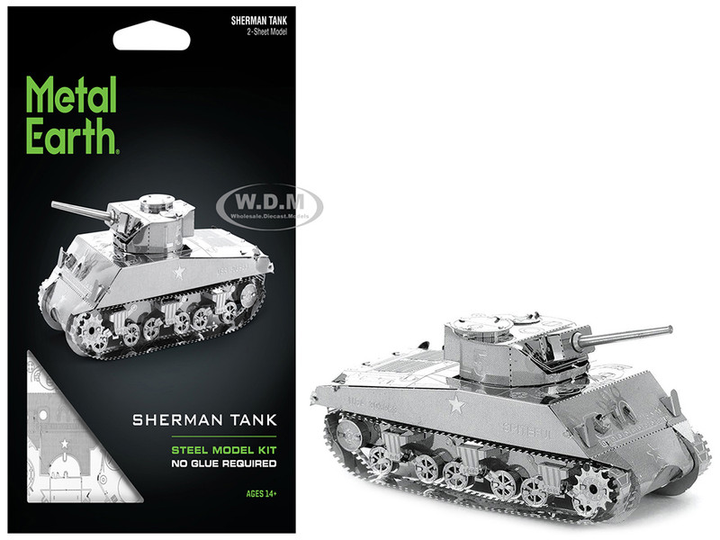 Model Kit American Sherman Tank Moderate Difficulty Steel Model Metal Earth MMS204