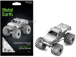 Model Kit Monster Truck with Flame Graphics Moderate Difficulty Steel Model Metal Earth MMS216