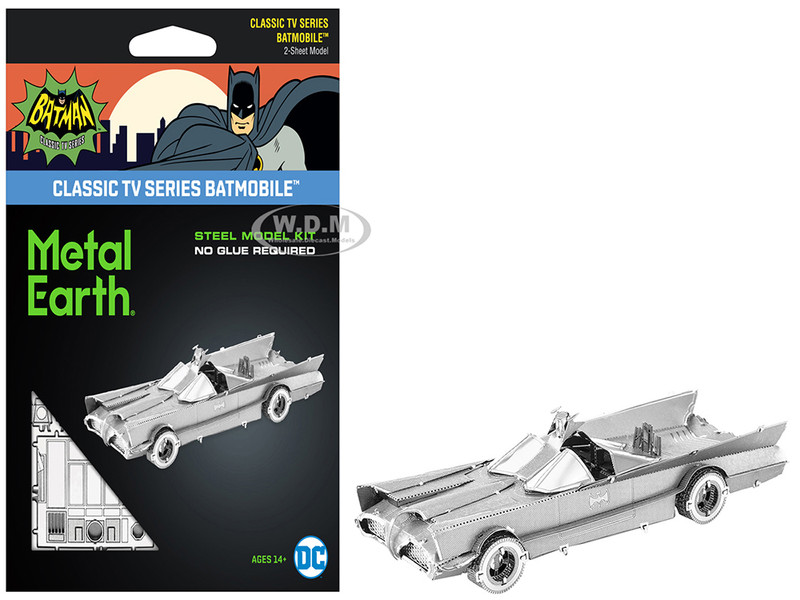 Model Kit 1966 Classic TV Series Batmobile Batman 1966 TV Series Challenging Difficulty Steel Model Metal Earth MMS371