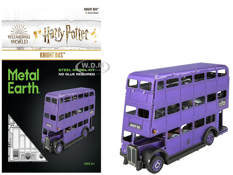 Model Kit Knight Bus Purple Harry Potter and the Prisoner of Azkaban 2004 Movie Moderate Difficulty Steel Model Metal Earth MMS464