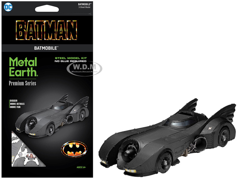 Model Kit 1989 Batmobile Black Batman 1989 Movie Challenging Difficulty Steel Model Metal Earth PS2014