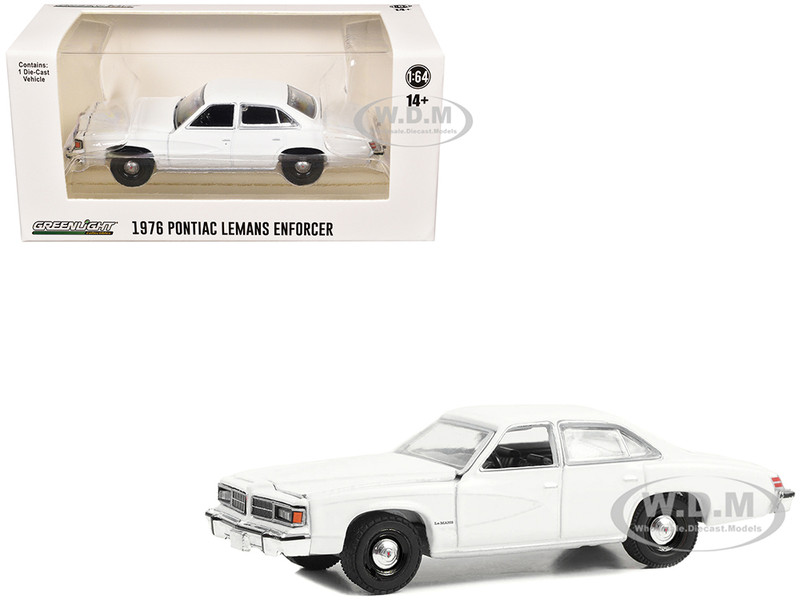 1976 77 Pontiac LeMans Enforcer White Hot Pursuit Hobby Exclusive Series 1/64 Diecast Model Car Greenlight GL43014