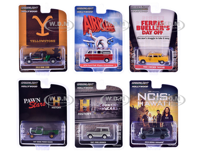 Hollywood Series Set of 6 pieces Release 42 1/64 Diecast Model Cars Greenlight 62030SET