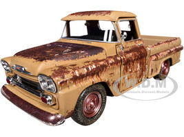 1958 Chevrolet Apache Fleetside Pickup Brown Rusted Weathered Treasures Series 1/24 Diecast Model Car Motormax 79072BRN