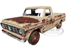 1972 Ford F 100 Pickup Truck Beige Rusted Weathered Treasures Series 1/24 Diecast Model Car Motormax 79074BG
