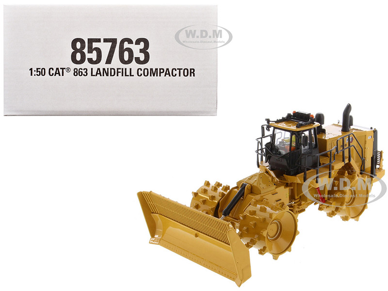 CAT Caterpillar 836 Landfill Compactor Yellow High Line Series 1/50 Diecast Model Diecast Masters 85763