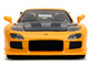 1993 Mazda RX 7 HKS Power Yellow with Carbon Hood JDM Tuners Series 1/24 Diecast Model Car Jada 35957