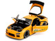 1993 Mazda RX 7 HKS Power Yellow with Carbon Hood JDM Tuners Series 1/24 Diecast Model Car Jada 35957