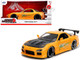 1993 Mazda RX 7 HKS Power Yellow with Carbon Hood JDM Tuners Series 1/24 Diecast Model Car Jada 35957
