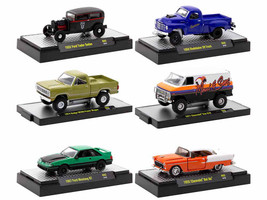 Auto Thentics 6 piece Set Release 92 IN DISPLAY CASES Limited Edition 1/64 Diecast Model Cars  M2 Machines 32500-92