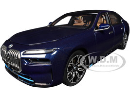 BMW i7 Blue 1/18 Diecast Model Car Minichamps 110023202