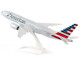 Boeing 777 200 Commercial Aircraft American Airlines N775AN Gray with Striped Tail Snap Fit 1/200 Plastic Model Skymarks SKR747