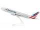 Boeing 777 200 Commercial Aircraft American Airlines N775AN Gray with Striped Tail Snap Fit 1/200 Plastic Model Skymarks SKR747