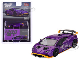 Lamborghini Huracan STO Viola Pasifae Purple Metallic Limited Edition 1/64 Diecast Model Car Mini GT MGT00746