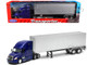 Freightliner Cascadia Truck Blue Metallic with Gray Container Transporter Series 1/32 Diecast Model Welly 32696W-BL