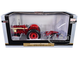 International Harvester Farmall 340 Narrow Front Tractor with Two Bottom Plow Red Classic Series 1/16 Diecast Model SpecCast ZJD1933