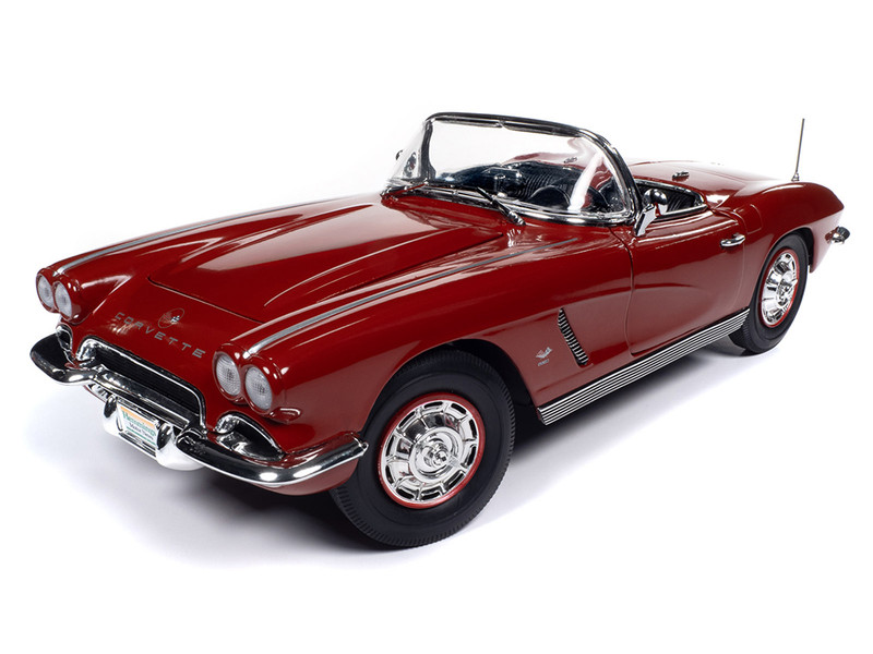 1962 Chevrolet Corvette Convertible Honduras Maroon Metallic Hemmings Motor News September 2022 Cover Car American Muscle Series 1/18 Diecast Model Car Auto World AMM1338