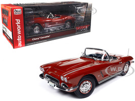 1962 Chevrolet Corvette Convertible Honduras Maroon Metallic Hemmings Motor News September 2022 Cover Car American Muscle Series 1/18 Diecast Model Car Auto World AMM1338