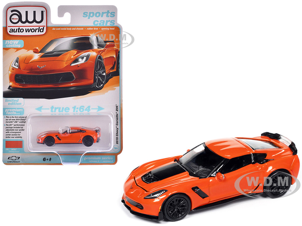 2019 Chevrolet Corvette Z06 Sebring Orange with Black Hood 