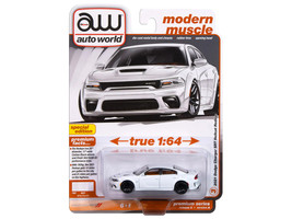 2021 Dodge Charger SRT Hellcat Redeye White Knuckle Modern Muscle Series 1/64 Diecast Model Car Auto World 64472-AWSP172A