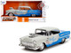 1955 Chevrolet Bel Air Ghost Gas Mike s Speed Equip Light Gray and Blue Bigtime Muscle Series 1/24 Diecast Model Car Jada 35211