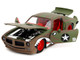 1972 Pontiac Firebird #9 Green Camouflage Flames with Graphics and Red Interior Bigtime Muscle Series 1/24 Diecast Model Car Jada 35212