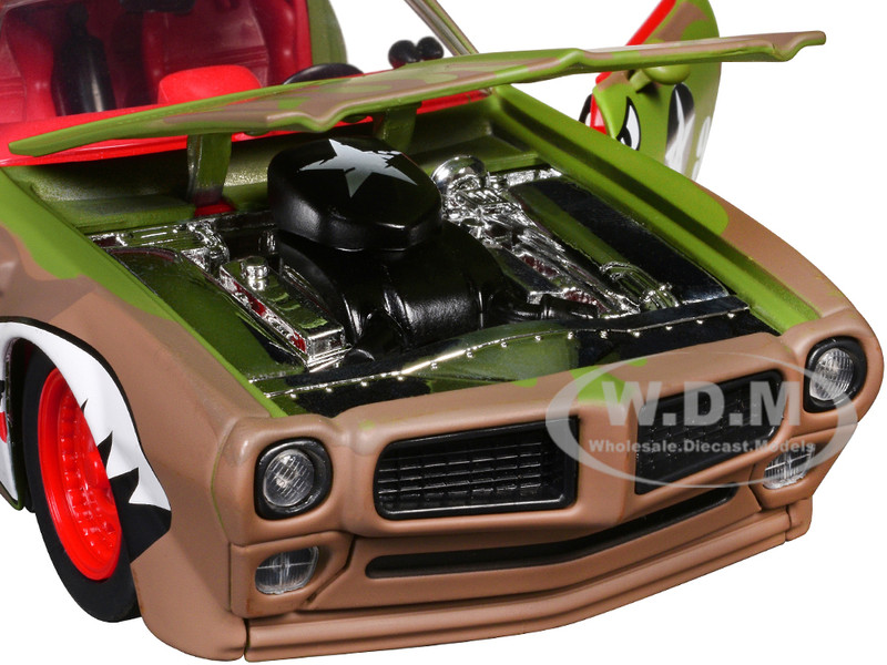 1972 Pontiac Firebird #9 Green Camouflage Flames with Graphics and