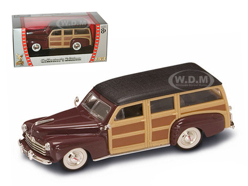 1948 FORD WOODY BURGUNDY 1/43 DIECAST CAR MODEL BY ROAD SIGNATURE 94251 