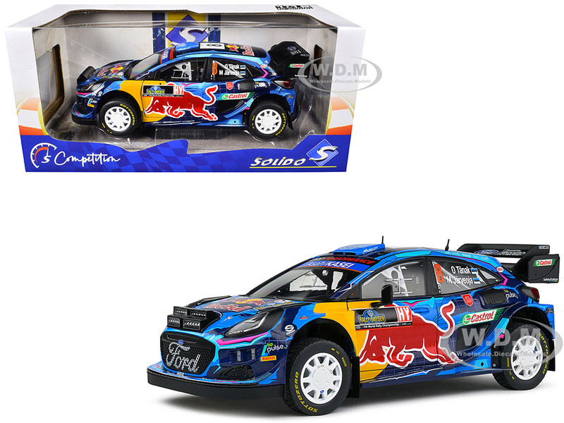 Ford Puma Rally1 Hybrid #8 Ott Tanak Martin Jarveoja Winner Rally Sweden 2023 Competition Series 1/18 Diecast Model Car Solido S1809503
