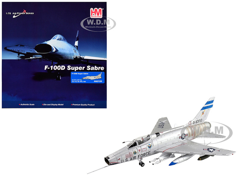 North American F 100D Super Sabre Fighter Aircraft 307th Tactical Fighter Squadron TFS Bien Hoa Air Base 1965 United States Air Force Air Power Series 1/72 Diecast Model Hobby Master HA2126